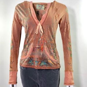 Distressed Hoodie with Renaissance imagery